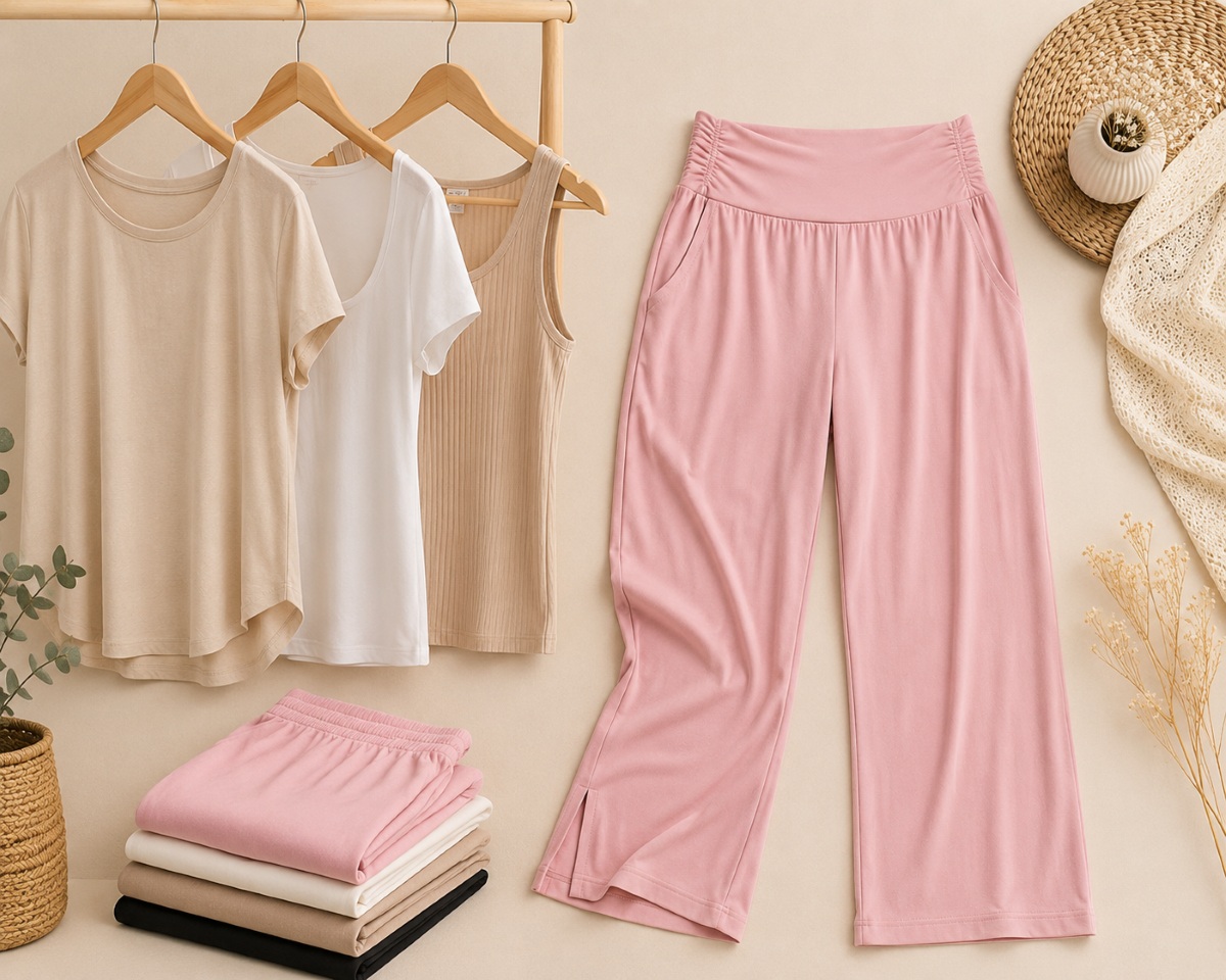 Preemium Lenzing™ modaalist vabaaja püksid Soft Flow Pink M-2XL - Pilt 5