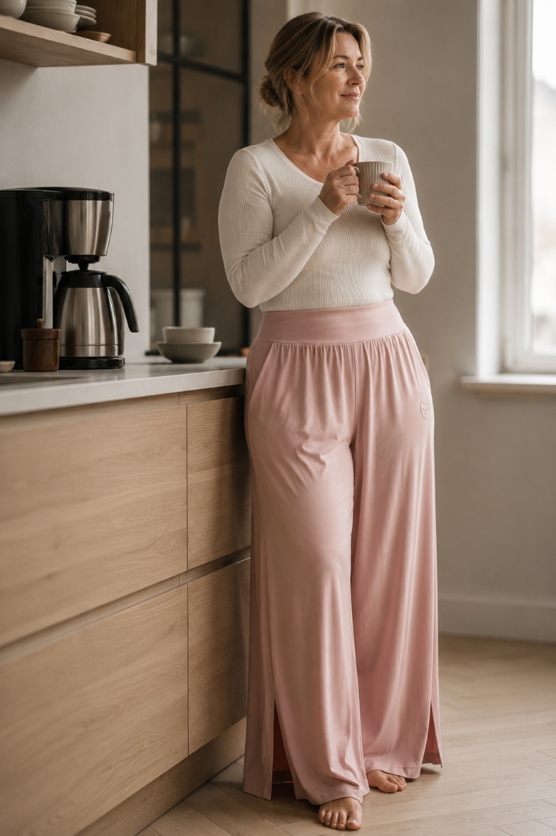 Preemium Lenzing™ modaalist vabaaja püksid Soft Flow Pink M-2XL - Pilt 7
