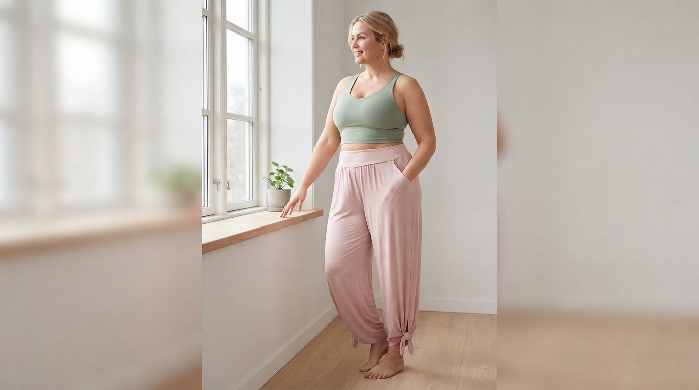 Preemium Lenzing™ modaalist vabaaja püksid Soft Flow Pink M-2XL - Pilt 3